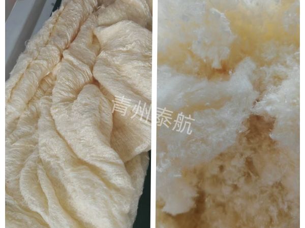 牛奶絨毯切碎對比